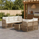 vidaXL Tuinbank Set 6 st Zwart poly rattan