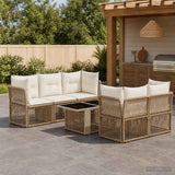 vidaXL Tuinbank Set 6 st Zwart poly rattan