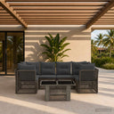 vidaXL Tuinbank Set 7 st Zwart poly rattan