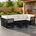 vidaXL Tuinbank Set 8 st Zwart poly rattan