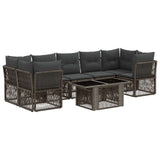 vidaXL Tuinbank Set 8 st Zwart poly rattan