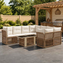 vidaXL Tuinbank Set 9 st Zwart poly rattan