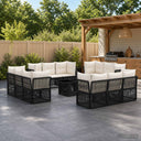 vidaXL Tuinbank Set 13 st Zwart poly rattan