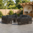 vidaXL Tuinbank Set 13 st Zwart poly rattan