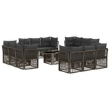 vidaXL Tuinbank Set 13 st Zwart poly rattan