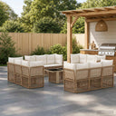 vidaXL Tuinbank Set 13 st Zwart poly rattan