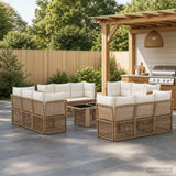 vidaXL Tuinbank Set 13 st Zwart poly rattan