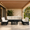 vidaXL Garden Sofa Set 9 pcs Black poly rattan