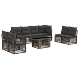 vidaXL Garden Sofa Set 9 pcs Black poly rattan