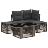 vidaXL Tuinbank Set 5 st Zwart poly rattan