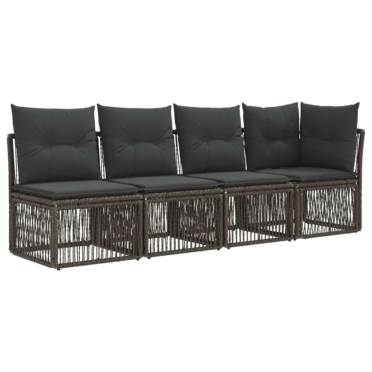 vidaXL Tuinbank Set 6 st Zwart poly rattan