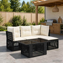vidaXL Tuinbank Set 5 st Zwart poly rattan