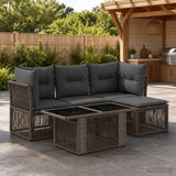 vidaXL Tuinbank Set 5 st Zwart poly rattan