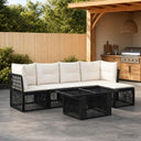 vidaXL Tuinbank Set 6 st Zwart poly rattan