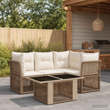 vidaXL Garden Bench Set 5 pcs Black poly rattan