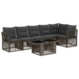 vidaXL Garden Sofa Set 7 pcs Black Poly Rattan