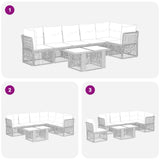 vidaXL Garden Sofa Set 7 pcs Black Poly Rattan