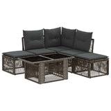 vidaXL Tuinbank Set 6 st Zwart poly rattan