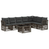 vidaXL Tuinbank Set 8 st Zwart poly rattan