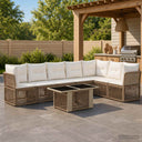 vidaXL Tuinbank Set 8 st Zwart poly rattan
