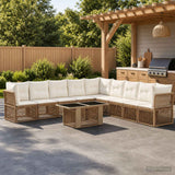 vidaXL Tuinbank Set 10 st Zwart poly rattan