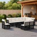 vidaXL Tuinbank Set 11 st Zwart poly rattan
