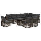 vidaXL Tuinbank Set 11 st Zwart poly rattan