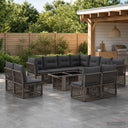 vidaXL Tuinbank Set 12 st Zwart poly rattan
