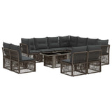 vidaXL Tuinbank Set 12 st Zwart poly rattan