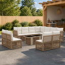 vidaXL Tuinbank Set 12 st Zwart poly rattan