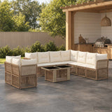 vidaXL Tuinbank Set 10 st Zwart poly rattan