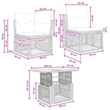 vidaXL Tuinbank Set 11 st Zwart poly rattan