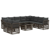 vidaXL Tuinbank Set 11 st Zwart poly rattan