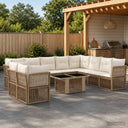 vidaXL Tuinbank Set 11 st Zwart poly rattan
