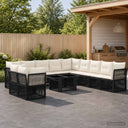 vidaXL Garden Sofa Set 12 pcs Black poly rattan
