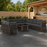 vidaXL Garden Sofa Set 12 pcs Black poly rattan