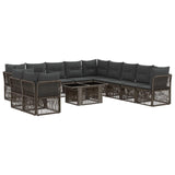 vidaXL Garden Sofa Set 12 pcs Black poly rattan