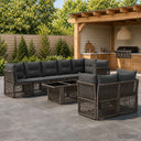 vidaXL Tuinbank Set 8 st Zwart poly rattan