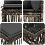 vidaXL Tuinbank Set 8 st Zwart poly rattan