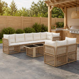 vidaXL Tuinbank Set 8 st Zwart poly rattan