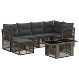 vidaXL Tuinbank Set 7 st Zwart poly rattan