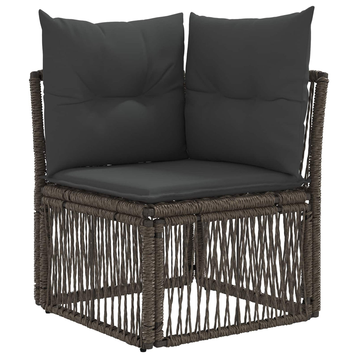 vidaXL Tuinbank Set 7 st Zwart poly rattan