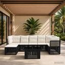 vidaXL Tuinbank Set 8 st Zwart poly rattan