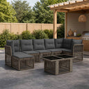 vidaXL Tuinbank Set 8 st Zwart poly rattan
