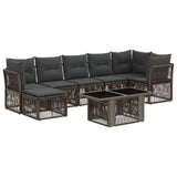 vidaXL Tuinbank Set 8 st Zwart poly rattan