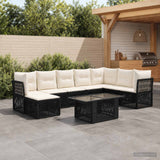 vidaXL Tuinbank Set 9 st Zwart poly rattan