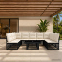 vidaXL Garden Sofa Set 10 pcs Black poly rattan