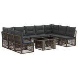 vidaXL Garden Sofa Set 10 pcs Black poly rattan