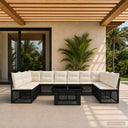vidaXL Tuinbank Set 11 st Zwart poly rattan
