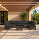 vidaXL Tuinbank Set 11 st Zwart poly rattan